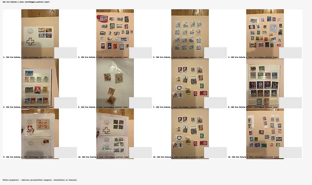 Tutti i francobolli: Collection timbres CH + intern. Pro Patria, Pro Juvent, FDC – Usato da Cheyres venduto da fra_s5v7