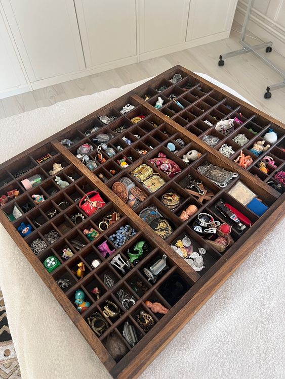 Setzkasten Vitrine En Bois Foncé - Occasion - Pour Rangement Ou Collection