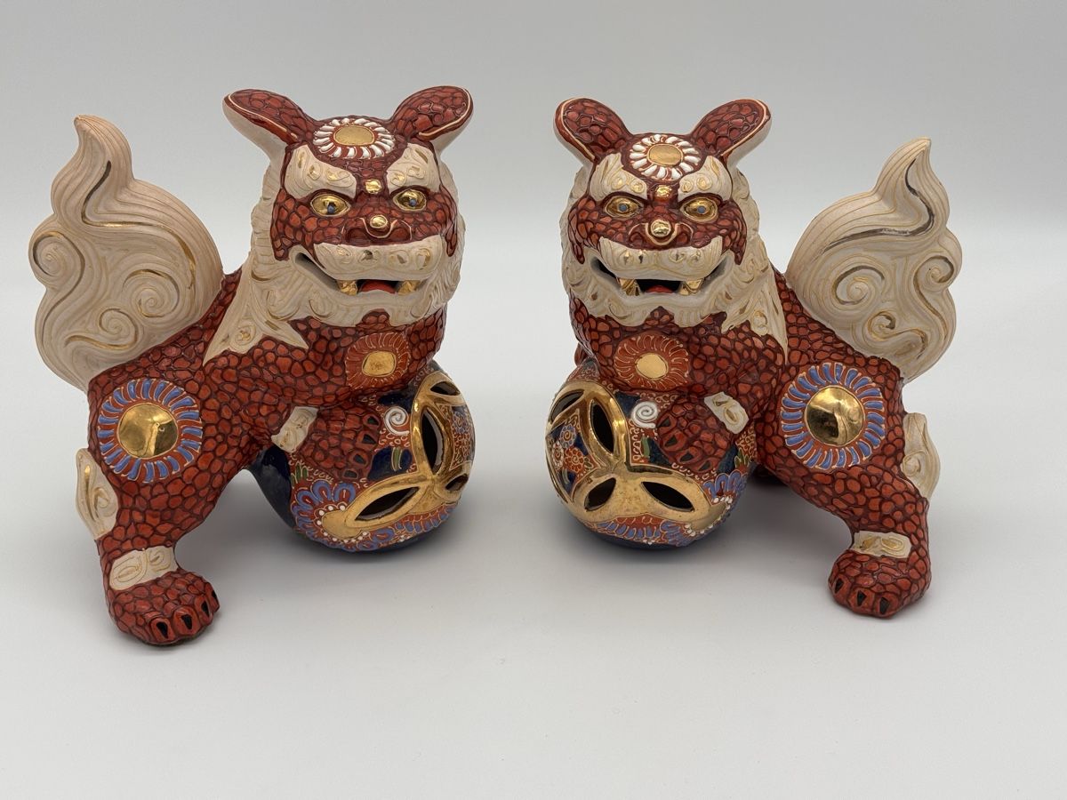 Statuette: Japanische Kutani, Foo Dogs – Usato da Lamboing venduto da Treasurecorner