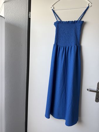Kleiderpaket Kleid blau, LeinenHose weiss