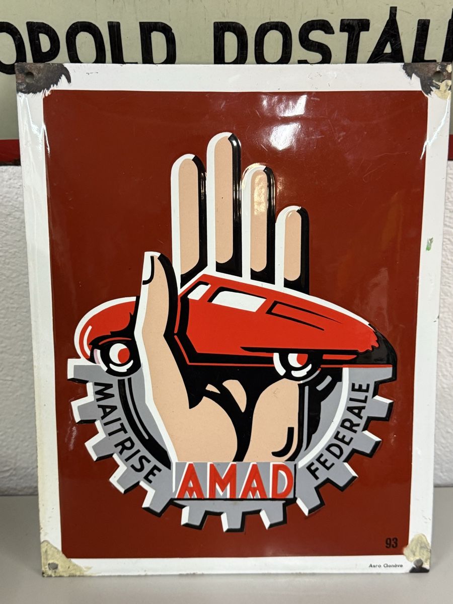 Insegne: Superbe plaque émaillée Amad Genève 38 x 30 cm – Usato da Cossonay-Ville venduto da Jeromek 5