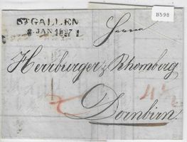 Faltbrief St. Gallen 8. Jan. 1827 nach