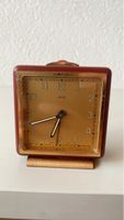 Seltene Vintage Oris Uhr / Wecker, goldenes Zifferblatt