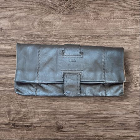 Faith Braun Leder Klapp Clutch Tasche