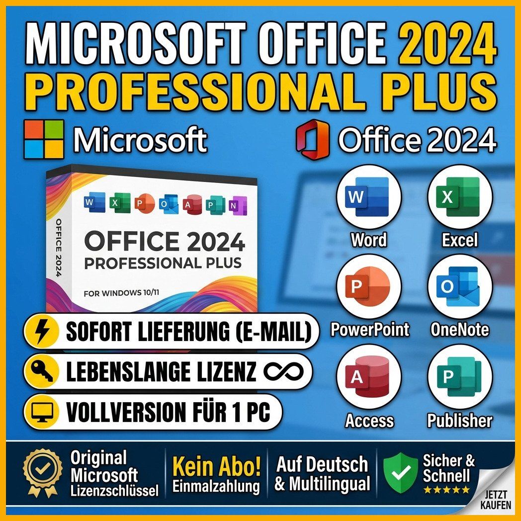 Microsoft Software: Professionelle Office-Suite 2024 - Express-Versand – Usato da Pieterlen venduto da LizenzDrache