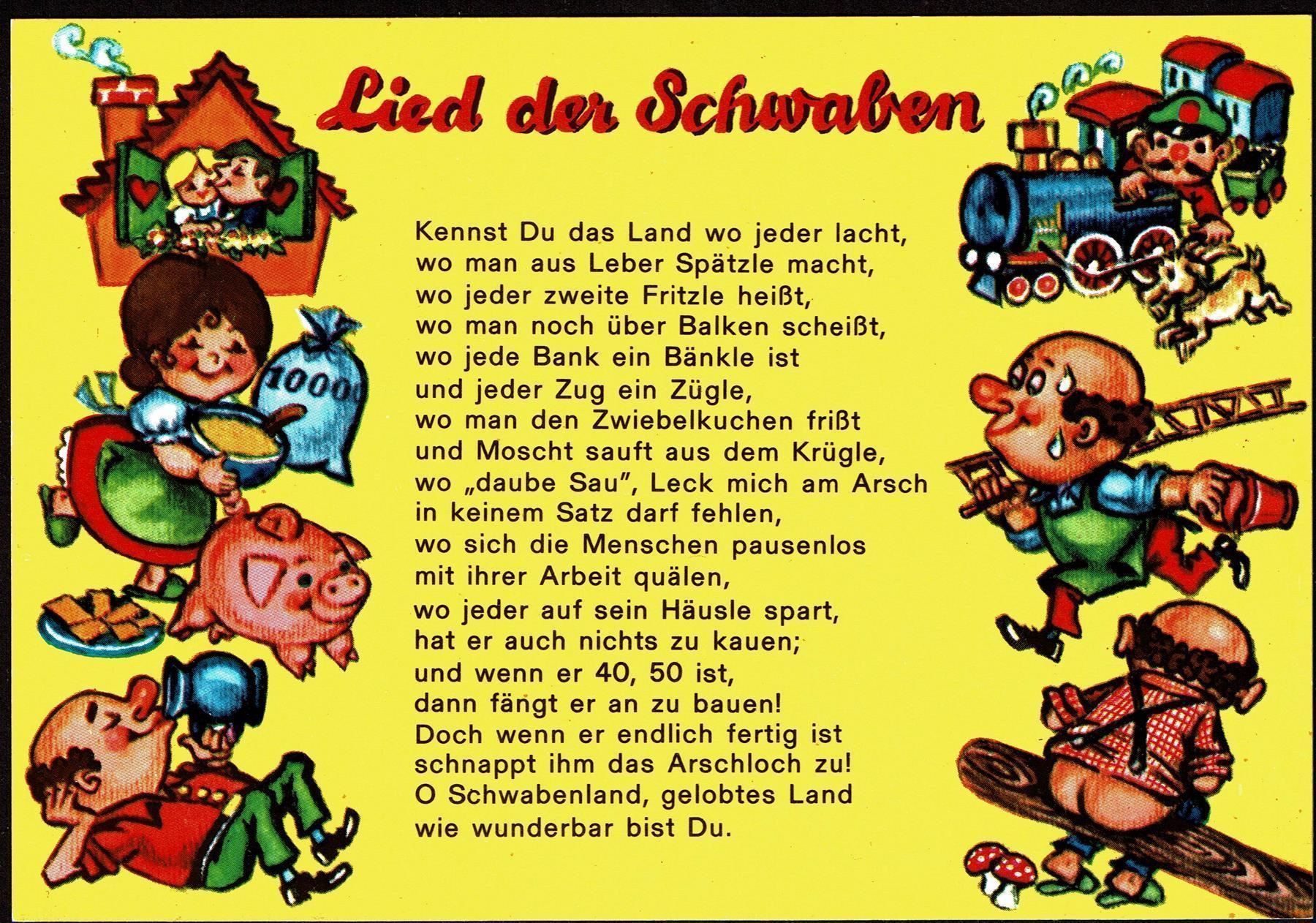Cartoline postali: AK Lied der Schwaben – Usato da Basel venduto da Falconis