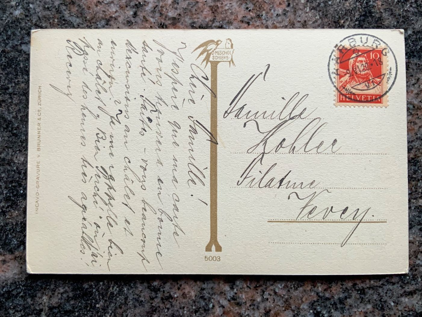 Cartoline postali: Ansichtskarte Heimat, gelaufen 1920 – Usato da Vellerat venduto da joromaur 1