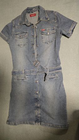 Denim Kleid kurzarm Grösse L von Hyde used look