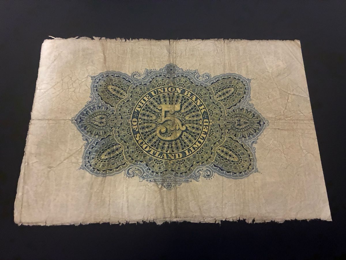 Banknoten: 5 pounds 1949  – Gebraucht aus Dällikon von Woldbanknoten 2
