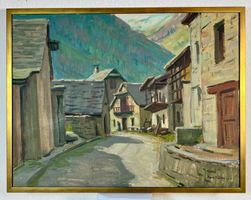 Karl Bürkli – Dorfstrasse in Évolène (Val d’Hérens), 1972