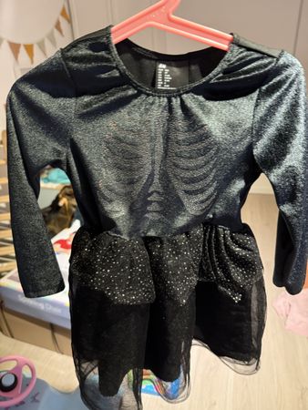 H&M Skeleton Costume Dress Black Size 104 3-4 Years