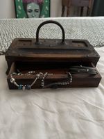 Schmuckkasten Holz mit Griff Schublade vintage