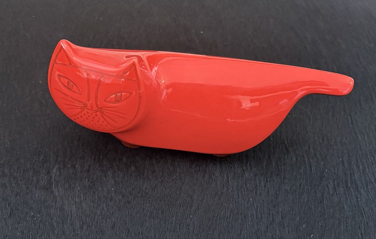 Statuette: Baldelli Red Ceramic Cat Coin Bank – Usato da Erlenbach ZH venduto da topchick 4