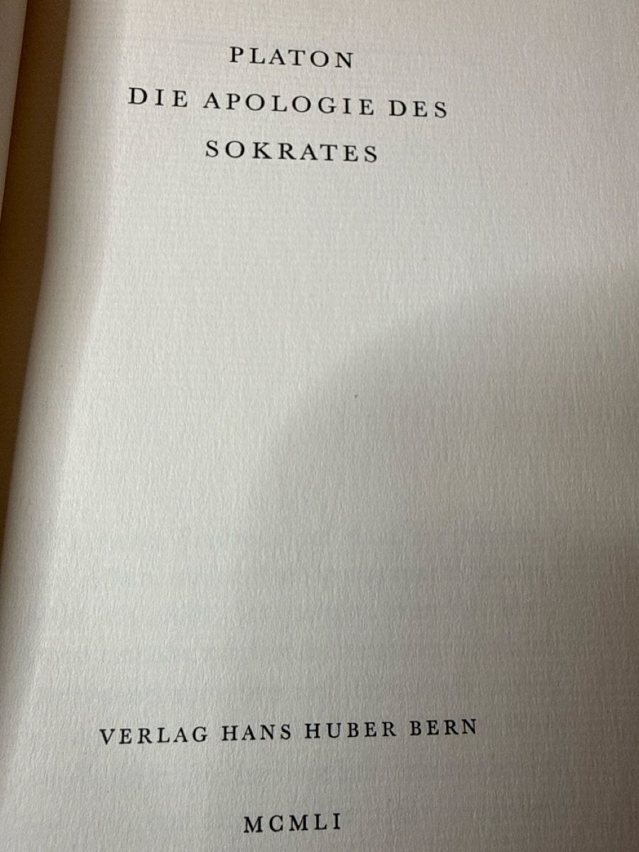 Libri: PLATON Die Apologie des Sokrates – Usato da Schmitten FR venduto da Hohezelg 1