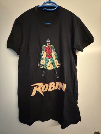 Vintage D&G Tshirt Robin Pailletten FW05 Gr. 46 (M) schwarz