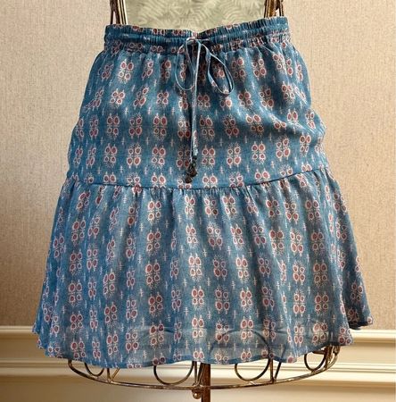 NILE atelier skirt blue print size L 100% viscose