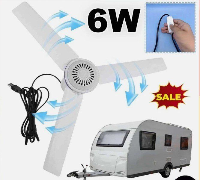Ventilatori: Zelt Camping Deckenventilator Zeltdecken Fan Ventilator USB – Nuovo (secondo la descrizione) da Kirchdorf AG venduto da csnmclub 1