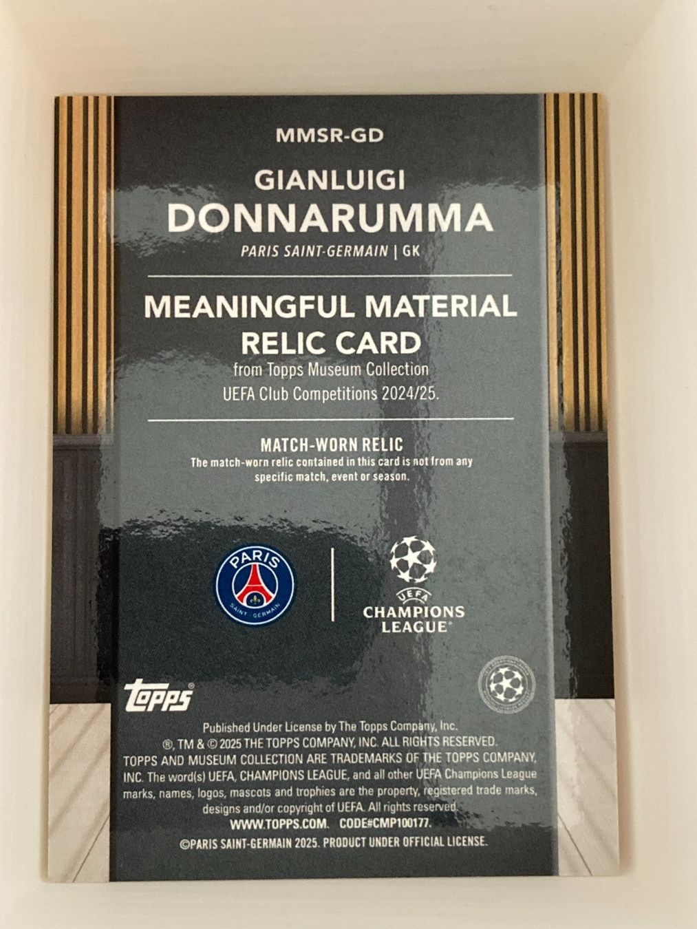 Topps Carte collezionabili: Topps Museum UEFA 24-25 - Gianluigi Donnarumma Patch /150 – Usato da La Tour-de-Peilz venduto da Tyalos_Cards 1
