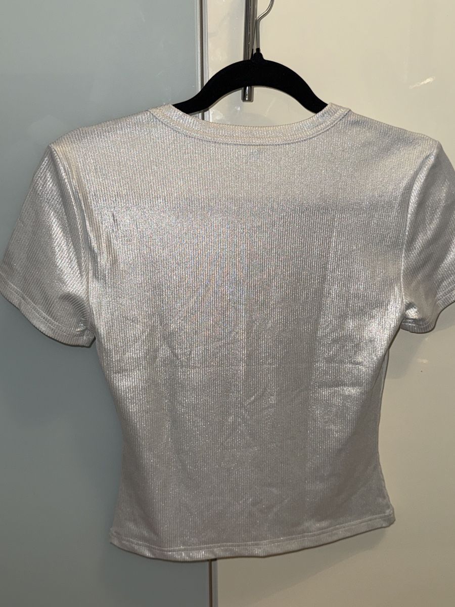 Only Camicette, T-shirt & Top: SILBERNES GLITZER-T-SHIRT – Nuovo (secondo la descrizione) da Schlieren venduto da kle_dis 1