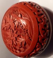 ANTIKE CHINESISCHE  2)- ROT LACK SCHMUCKDOSE;-10 CM x 6,5 CM