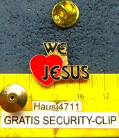 WE ❤ JESUS SCHMUCK-PIN GOLDIG MIT SECURITY-CLIP