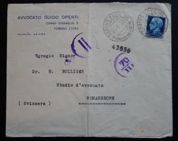 Italien Brief nach Schweiz Zensur 1942