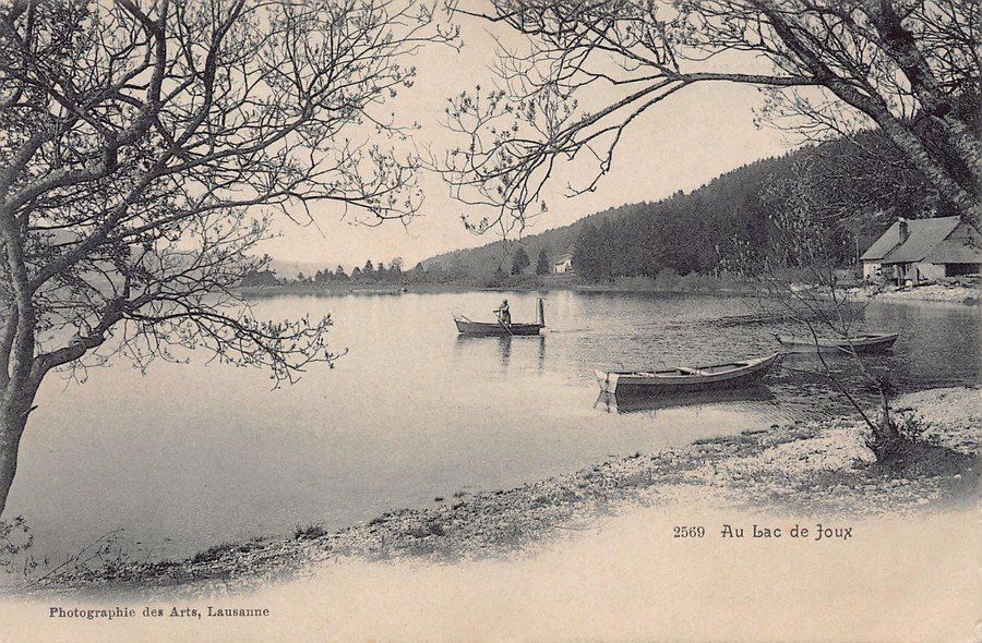 Cartoline postali: Au Lac de Joux, bateaux, vers 1910 – Usato da Frauenfeld venduto da POML