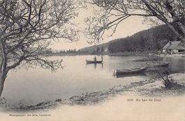Au Lac de Joux, bateaux, vers 1910