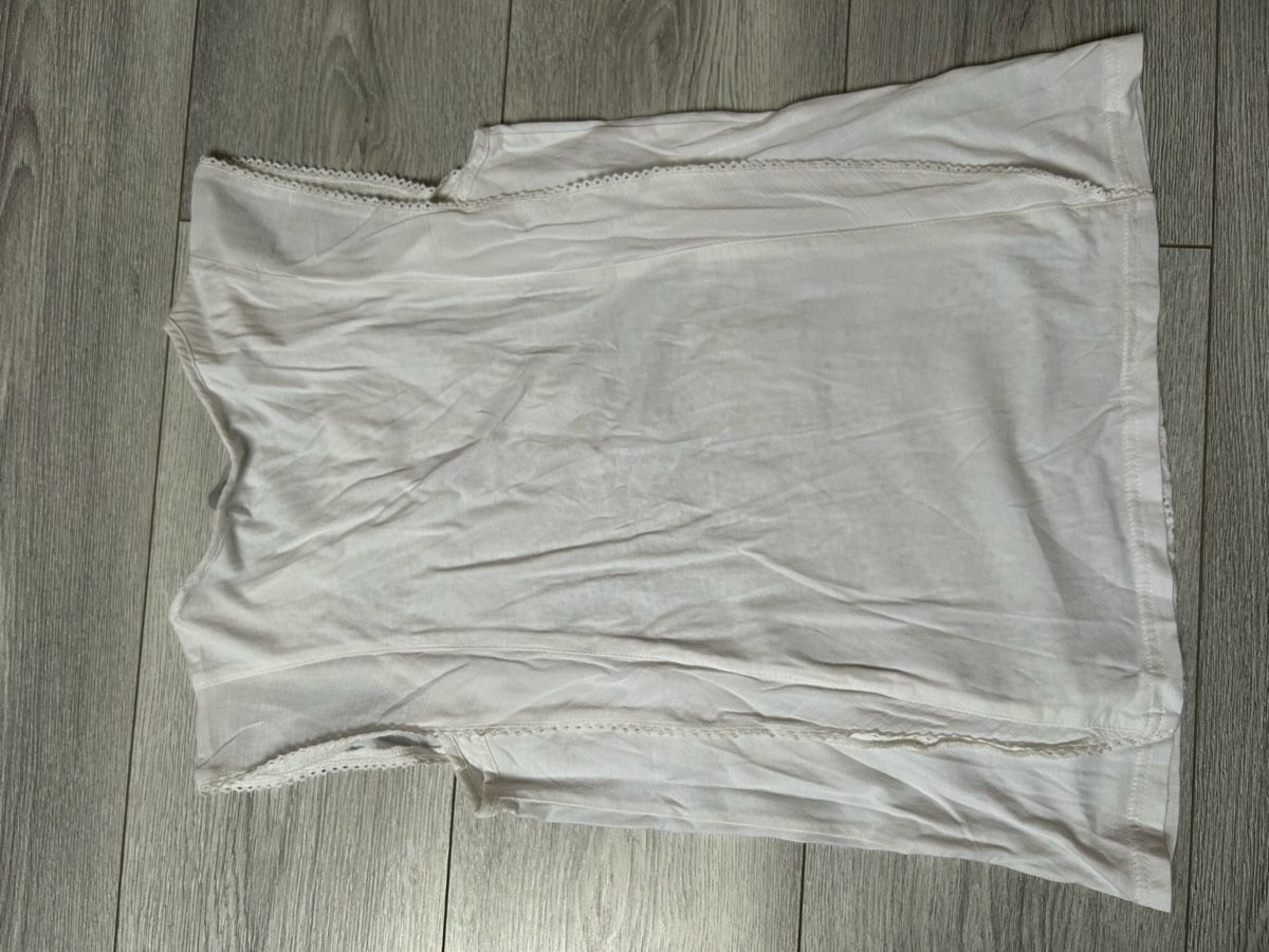 Chemisier Promod Taille 42, Blanc à Rayures Noires, Coton, Manches Longues, Occasion Très Bon état
