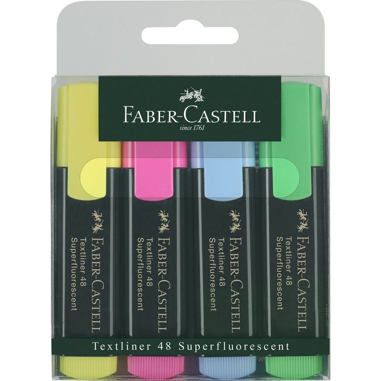 FABER-CASTELL Textmarker TEXTLINER 48 REFILL, 4 Farben (Neu und ...