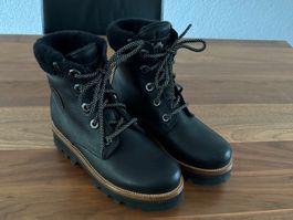 Gefütterte Panama Jack Damenstiefelette schwarz Gr. 38