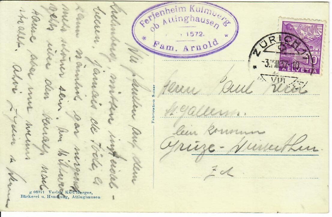 Cartoline postali: Kulmberg ob Attinghausen – Usato da Hochdorf venduto da Ziegel-16 1