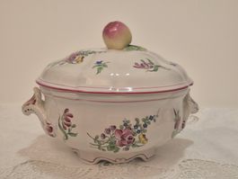 Antike Lunéville Terrine mit Deckel Frankreich Floral