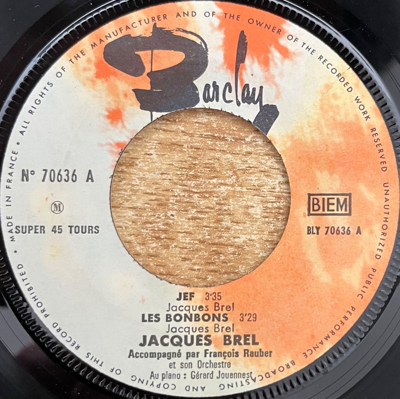 Dischi in vinile: JACQUES BREL - JEF / LES BONBONS – Usato da Bussigny venduto da vinyl-pas-cher 2
