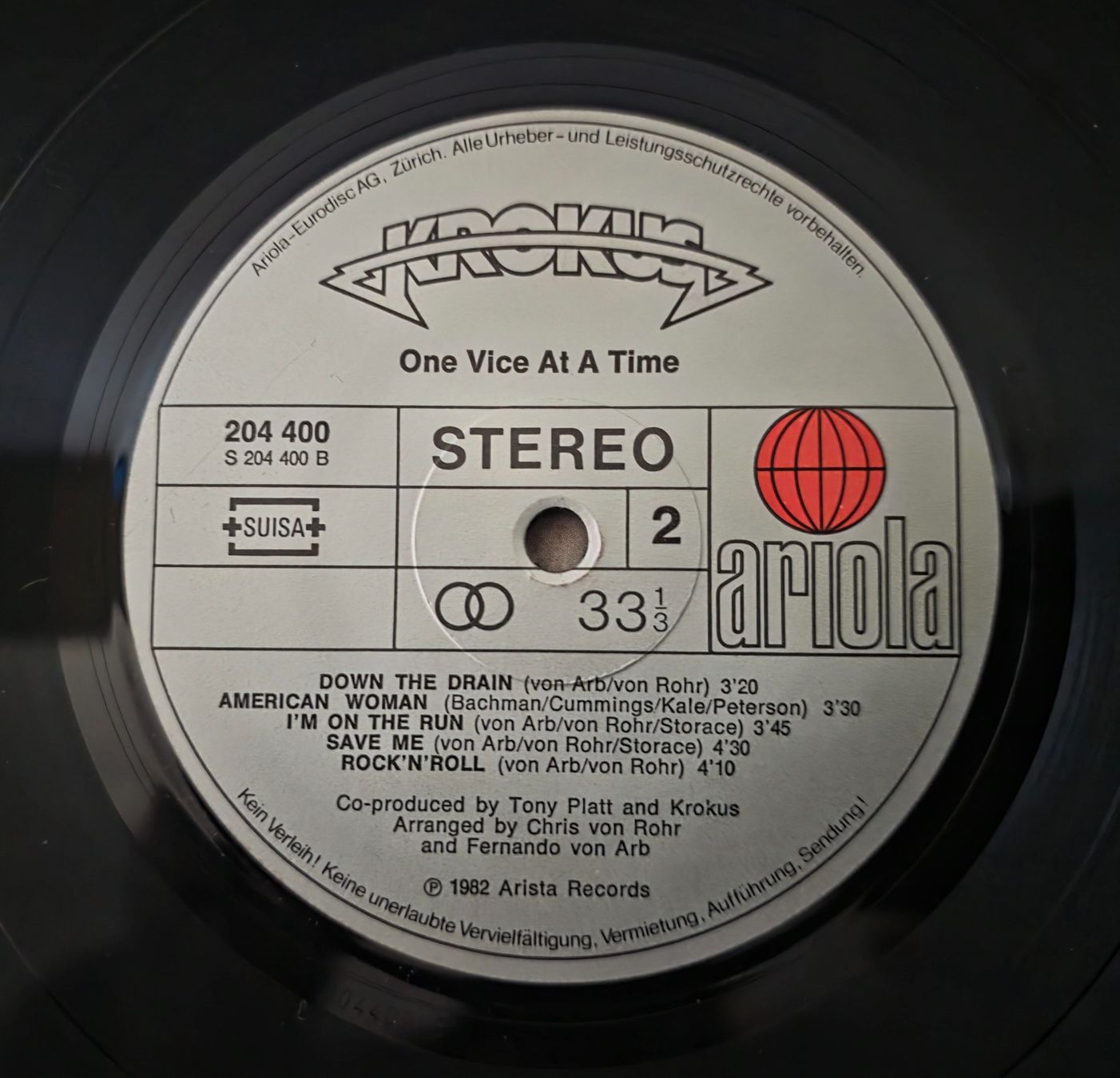 Dischi in vinile: Krokus LP – One Vice At A Time – Usato da Root venduto da atelier22 2