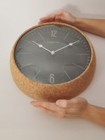 Cork Uhr Grau Braun Kork Glas Plastik