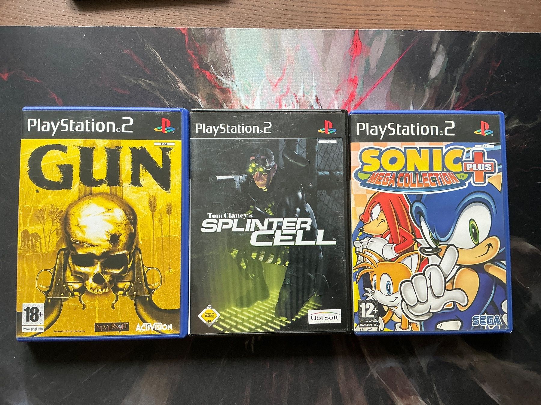 Sony Giochi: PS2 Games: GUN, Splinter Cell, Sonic Mega CollectionPlus – Usato da Hochdorf venduto da HauptsachNoessle