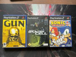 PS2 Games: GUN, Splinter Cell, Sonic Mega CollectionPlus