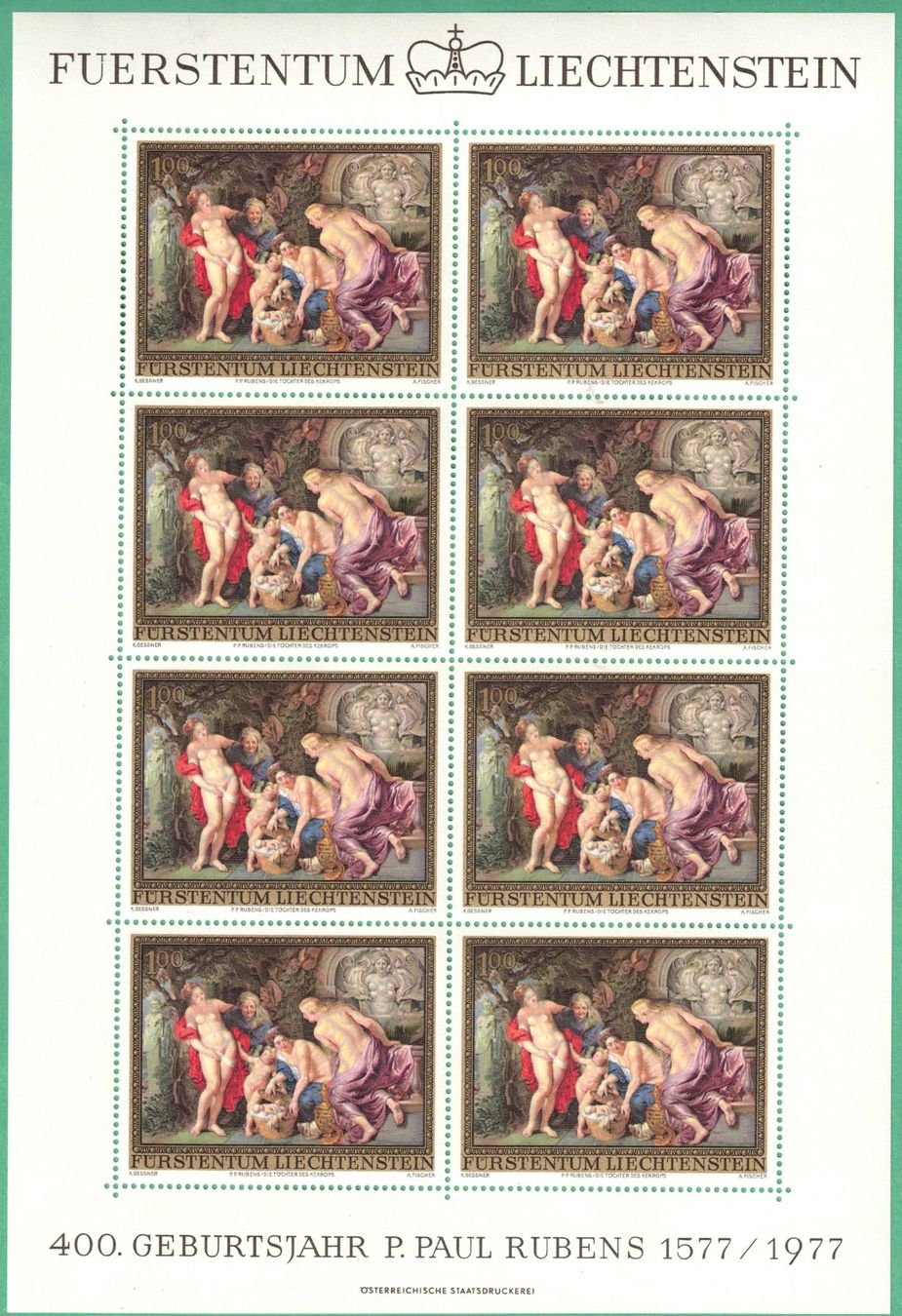 Tous les timbres: Kleinbogen  Peter Paul Rubens   1976    postfrisch – Neuf (Voir description) à Mellingen par Ginger