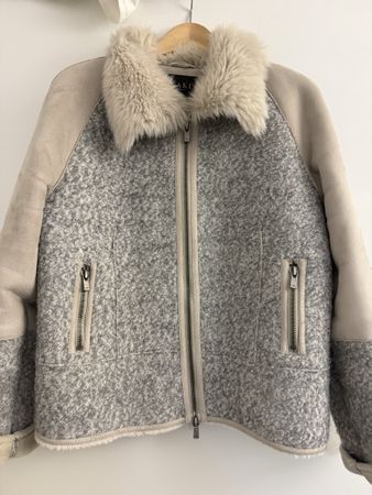 Saki Winterjacke mit Kunst Fellkragen, Grösse 42 – Neuwertig