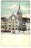 Relief-AK Zug, Brunnen am Hauptplatz