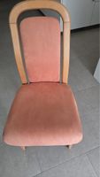 Elegante Esszimmerstuhl, Holz-Samt, rosa, gut erhalten!