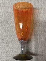 Künstler-Glas / Kelch handgeblasen – Signiert 2007 – Orange/