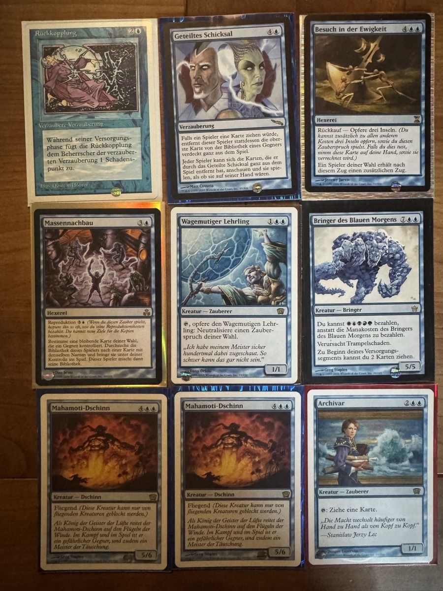 Magic The Gathering Sammelbilder & Trading cards: Magic The Gathering Lot Blau Klassiker Karten – Gebraucht aus Stadel von bewinshop
