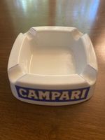 Aschenbecher Campari weiss quadratisch guter Zustand