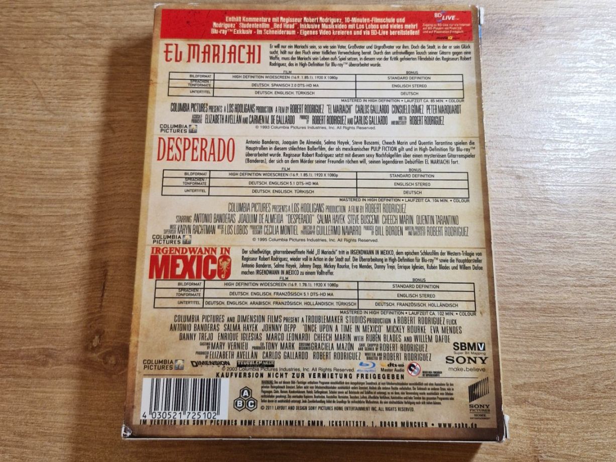 Tutti i DVDs: El Mariachi Trilogy Bluray – Usato da Pfungen venduto da Whitie 1