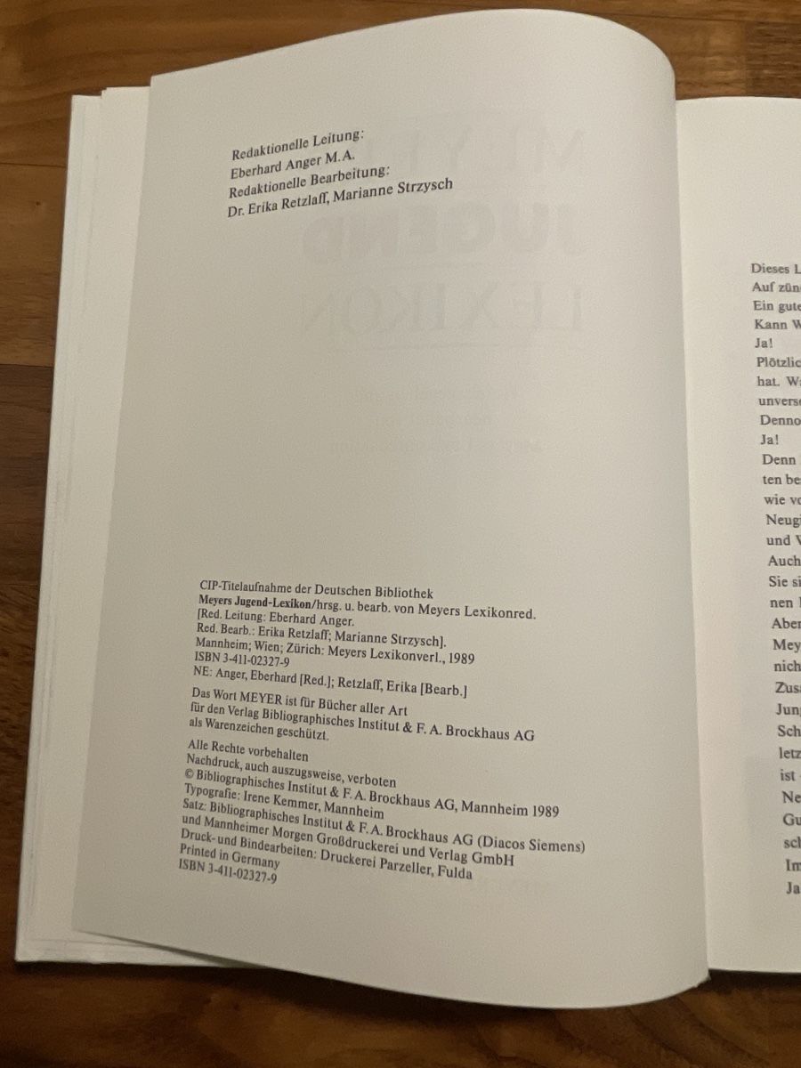 Libri: Meyers Jugend Lexikon A-Z – Nuovo (secondo la descrizione) da Luzern venduto da Nina055 1