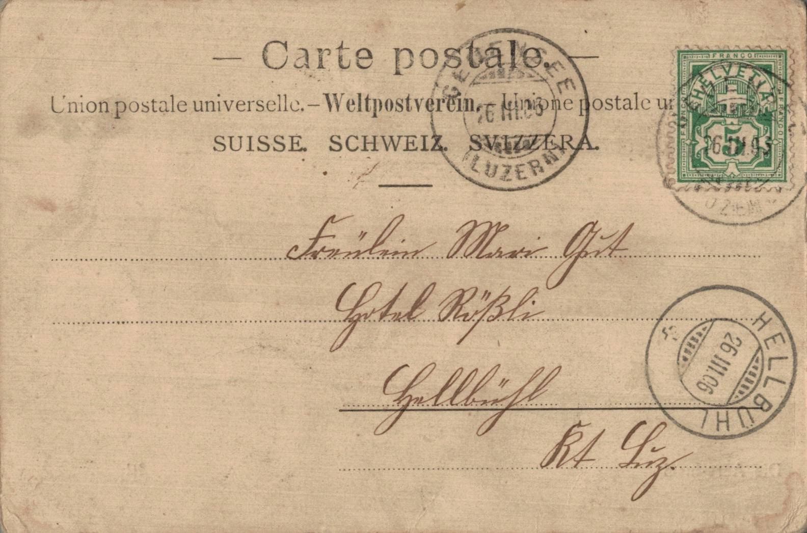 Cartes postales: Alte Ansichtskarte Aare-Insel Thun 1906. – D'occasion à Luzern par Kartenansicht 1