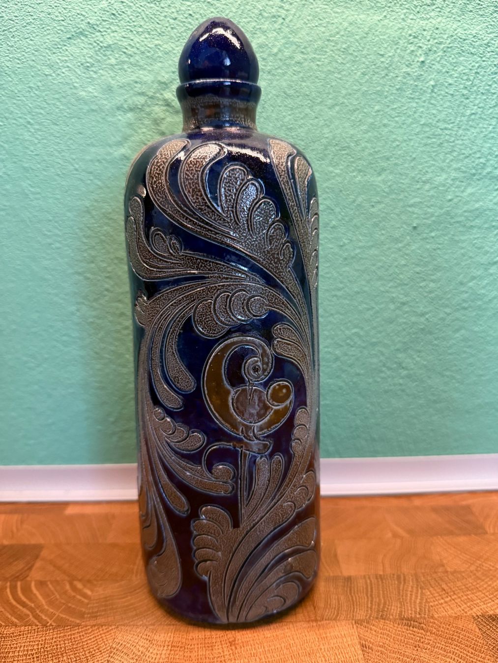Altro: STEINGUT  FLASCHE  MIT  KORKZAPFEN   HANDARBEIT – Usato da Subingen venduto da ArtBead 1