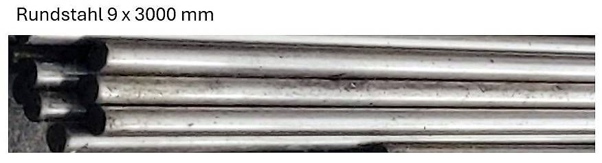 Profilati: 25 Stangen Rundstahl 9 x 3000 mm – Usato da Orpund venduto da Tom648